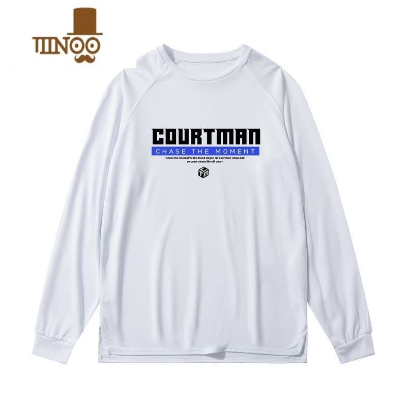 YANXU野球帝长袖篮球服开叉收口t恤男速干排汗运动球衣服宽松训练春季图片