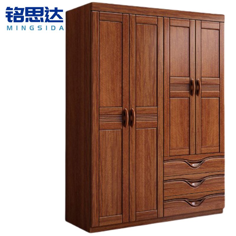 铭思达实木衣柜四门台