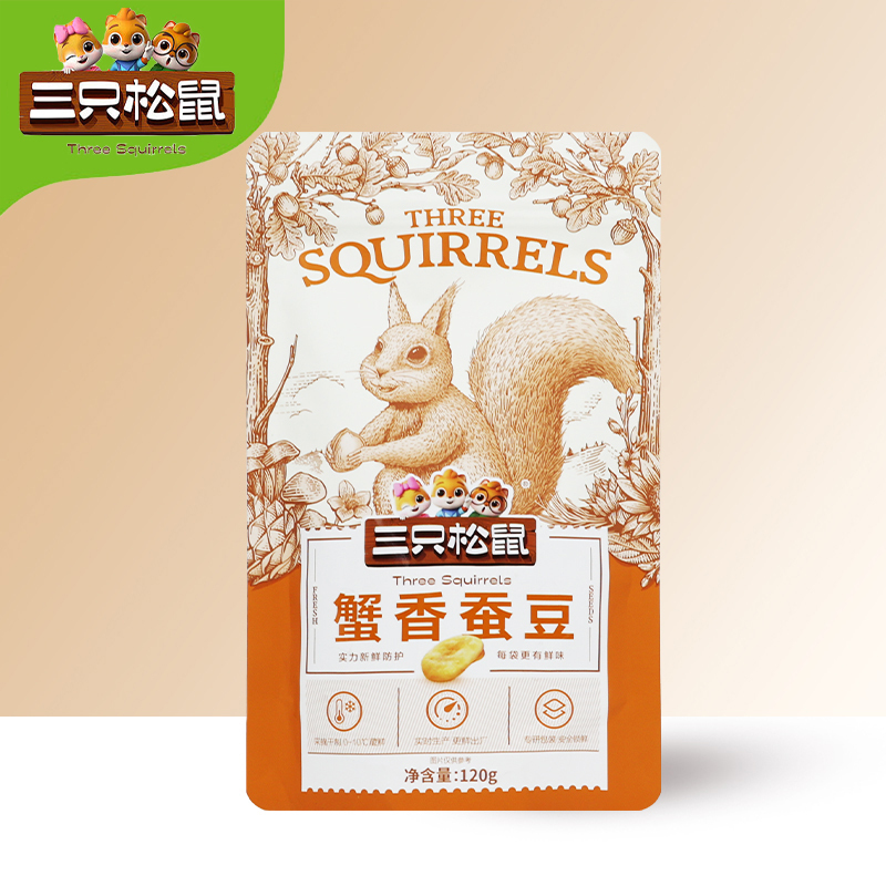 三只松鼠蟹香蚕豆便携干果炒货休闲小零食解馋小吃120g*10袋高清大图