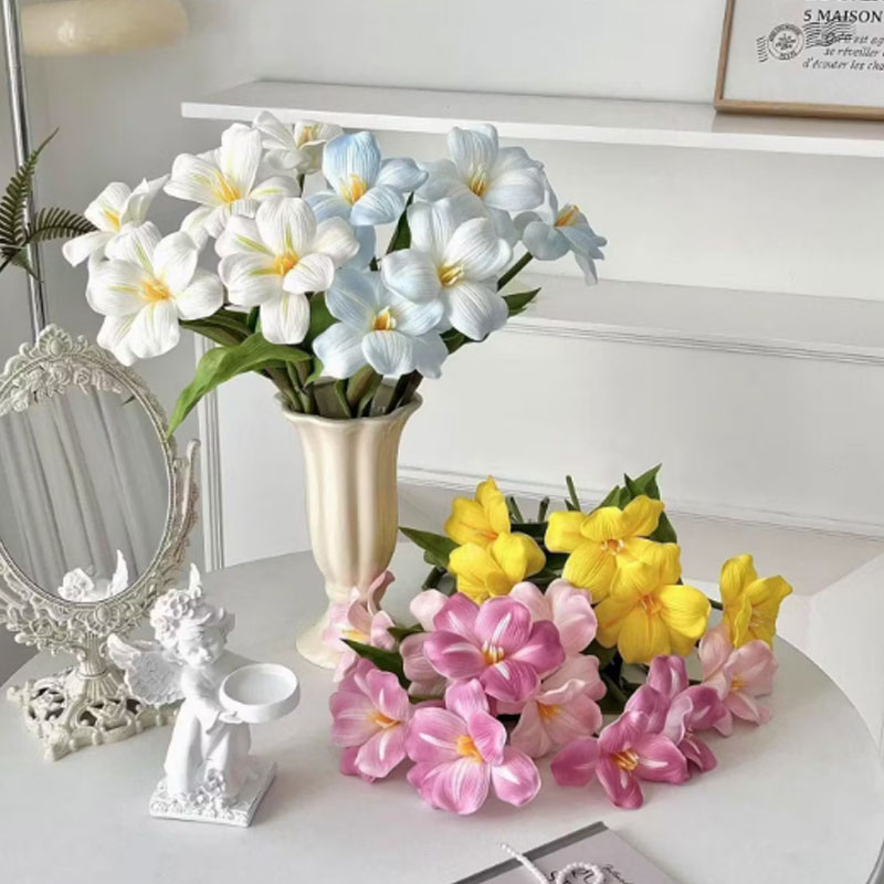 思唯美(sweet made) 郁金香彷真花客厅装饰摆饰(白/黄/浅粉/粉紫/蓝)单色6枝(颜色需备注)