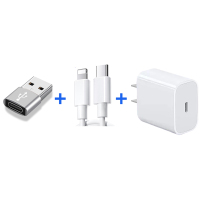 typec转USB3.0转接头OTG转换器tpc适用华为小米安卓接口手机笔记本电脑通用连接U盘鼠标键盘苹果PD充电数据线 【银色】USB转Type-C转接头1个+PD20W快充头+P