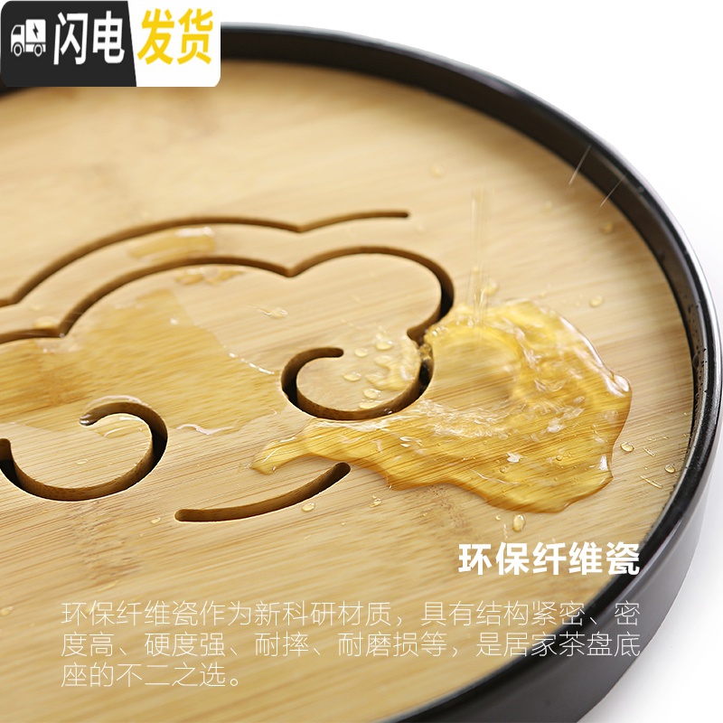 三维工匠竹制茶盘家用简约日式现代茶具茶台储水式密胺干泡台茶海茶托盘 企鹅壶家用1壶4杯套装(茶盘默认发如常日式风白色)高清大图