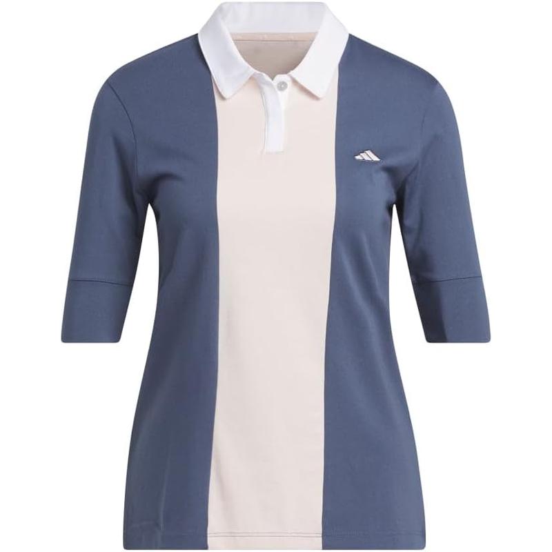 阿迪达斯(adidas)adidas女款条纹短袖POLO衫有机棉休闲高尔夫球衣