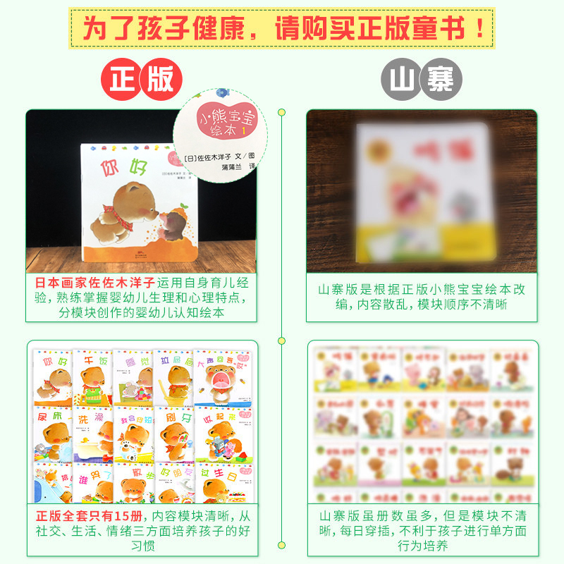 小熊宝宝绘本系列 全套15册蒲蒲兰日本佐佐木洋子 0-1-2到3岁幼儿书本早教启蒙认知 婴儿睡前故事幼儿园小班儿童益智书