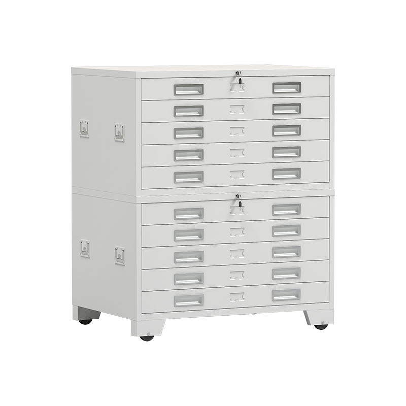 臻远 ZY-DTGA-2 工程图纸柜收纳柜 白色1号双节柜