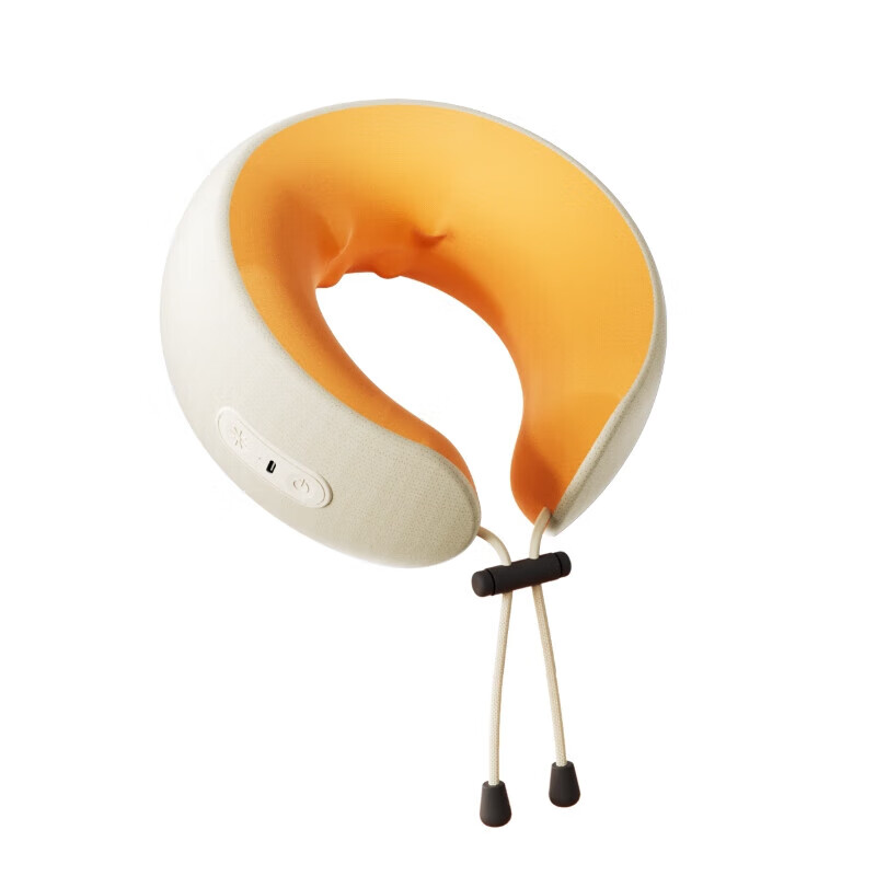 WOPOW沃品 颈部摩U型枕按摩器颈部颈部按摩器无线便携大容量长续航放松按摩器 NM09 米橙色