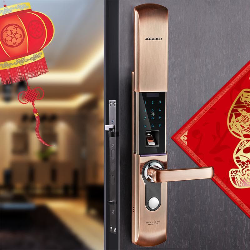 凯迪仕（KAADAS） 指纹锁9113 智能锁密码锁 家用防盗门指纹锁 电子密码锁 经典红古铜图片
