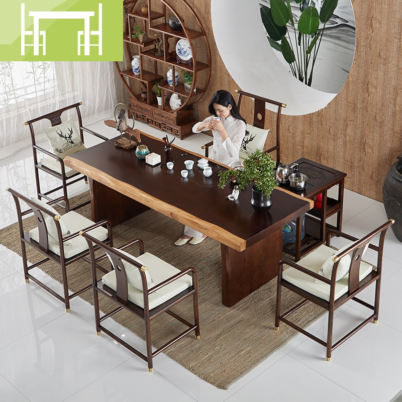 逸家伴侣新中式实木茶桌椅组合简约现代茶几禅意茶桌泡茶桌茶台阳台茶