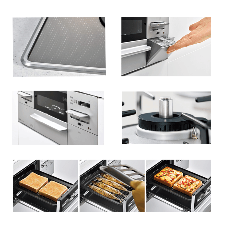 日本林内燃气灶Mytone60嵌入式三眼灶煤气炉烤箱自动烤配烤盘天然气RS31W35T2DGVW23款图片