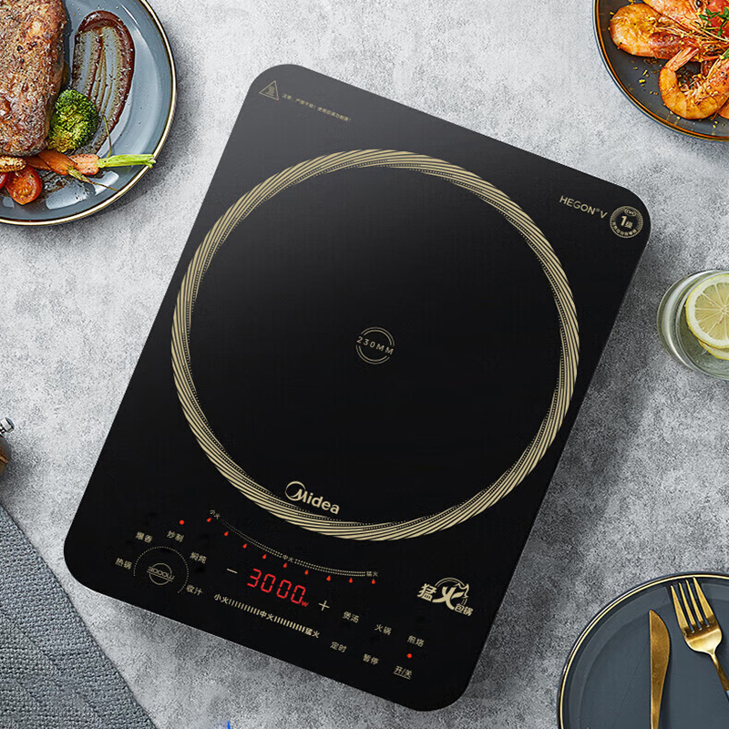 美的(Midea)电磁炉电陶炉电池炉家用猛火3000W大功率电磁灶匀火加热一体大面板煮小米粥MC-CL35W7-001