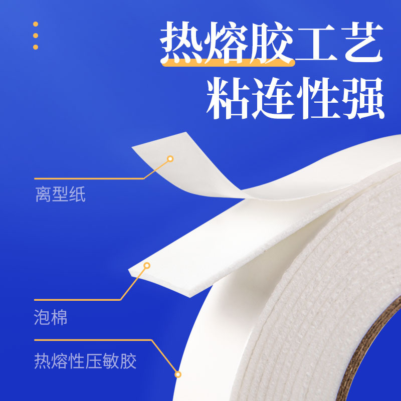 Tang双面胶带强力高粘度泡沫海绵双面胶带 24mm*5y(4.57米/卷)10卷装 办公用品工具 PM2405-10