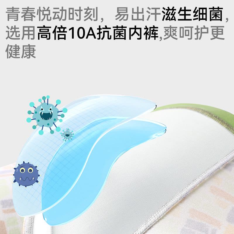 猫人A类80支精梳棉儿童内裤男童100%纯棉抑菌裆学生发育期平角裤图片