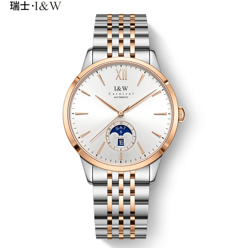 瑞士手表爱沃驰I&W CARNIVAL自动机械表男表进口机芯个性时尚防水简约男士轻奢气质商务腕表527G高清大图