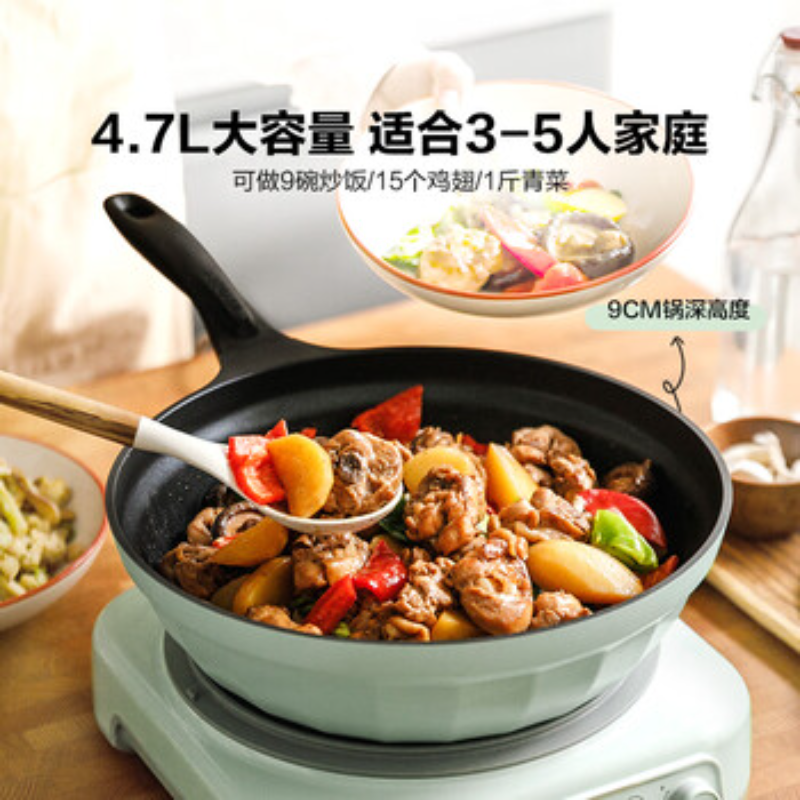 苏宁 北鼎 炒锅 [小鹅黄]不粘煎炒锅 30cm高清大图
