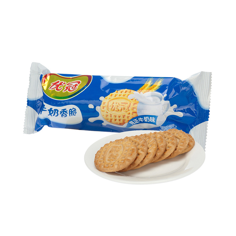 亿滋 优冠牛奶香脆单条装100g香脆酥性饼干休闲食品