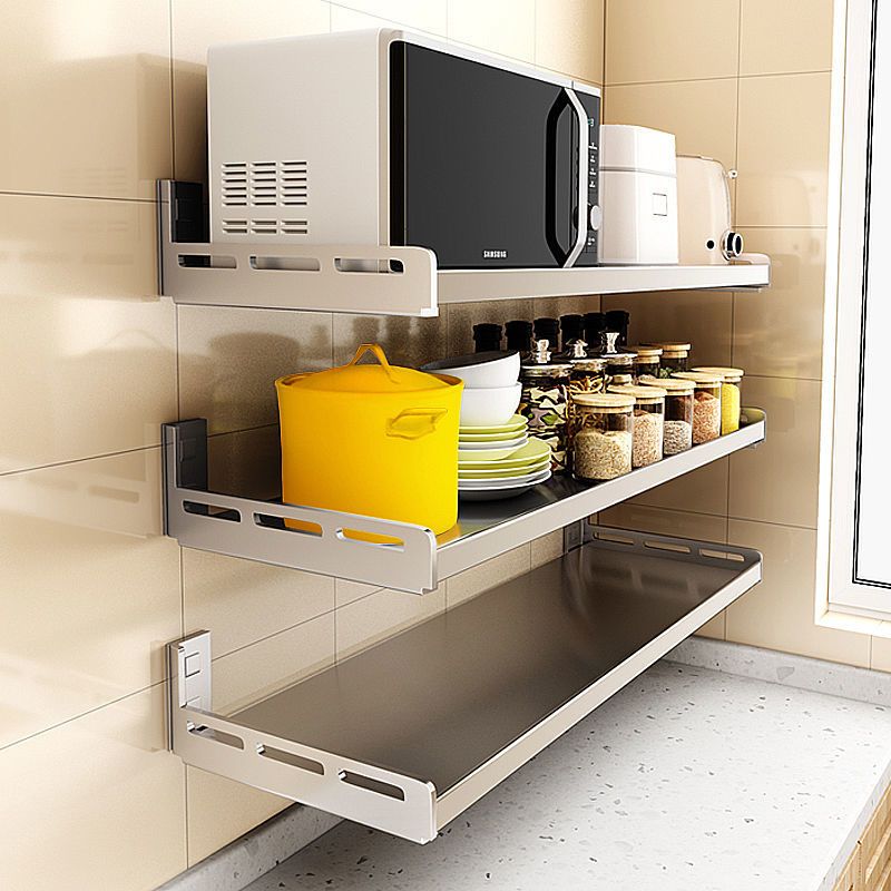 304不锈钢免打孔厨房置物架壁挂墙上收纳挂件调味料用品挂架