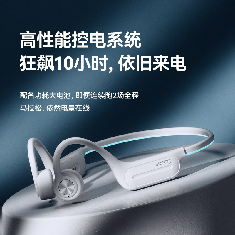 sanag塞那B91骨传导蓝牙耳机真无线运动跑步游泳专用高清大图
