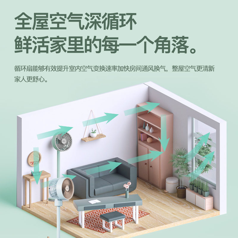 先锋(SINGFUN)空气循环扇电风扇家用遥控空气循环扇节能台式立式可定时风扇 DXH-S12R