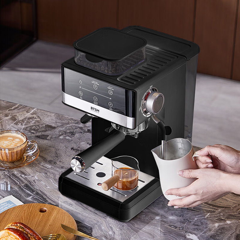 BTSM研磨一体咖啡机 半全自动家用意式便携式咖啡机研磨机 -BTKF-YM135高清大图