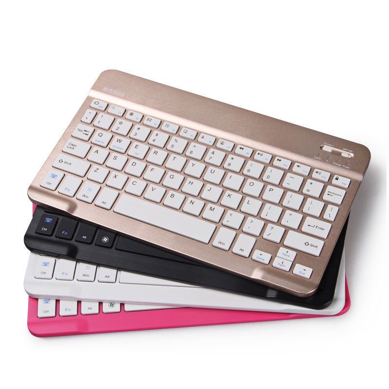 鼠标套装平板电脑键盘便携迷你外接苹果ipad可爱女生粉色款[7寸普通款