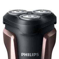 飞利浦(Philips)电动剃须刀S1060玫瑰金;旋转式三刀头男士胡须刀;充电式电须刀;进口刀头自动研磨 全身水洗