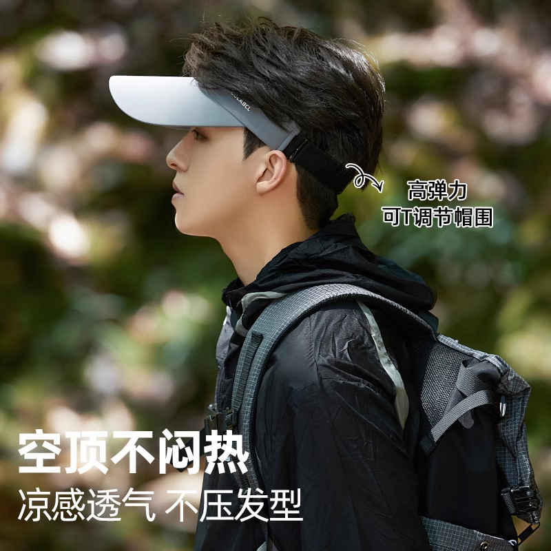 啄木鸟防晒帽子男新款遮阳帽抗UV空顶户外运动钓鱼骑行鸭舌顶高清大图