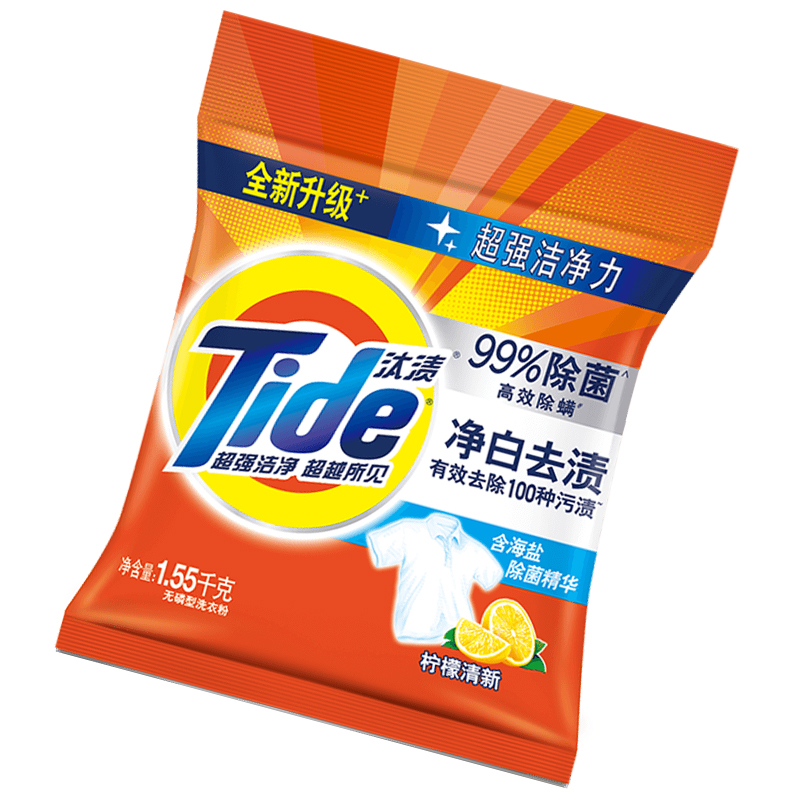 汰渍净白去渍升级洗衣粉(柠檬清新型)1.55KG(袋)高清大图