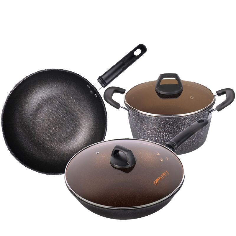 康巴赫旗舰款锅具套装316l不锈钢旗舰款炒锅不粘锅第三代煎锅轻微油烟