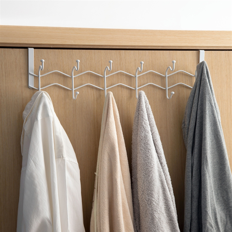铁艺双排门后挂钩浴室古达免钉置物架卧室挂衣钩免打孔挂衣架衣帽钩