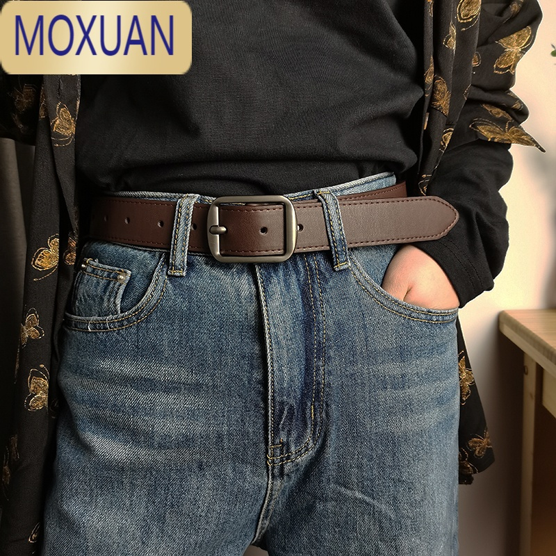 MOXUAN针扣皮带男潮ins韩版牛仔裤腰带年轻人简约男女百搭裤带休闲学生