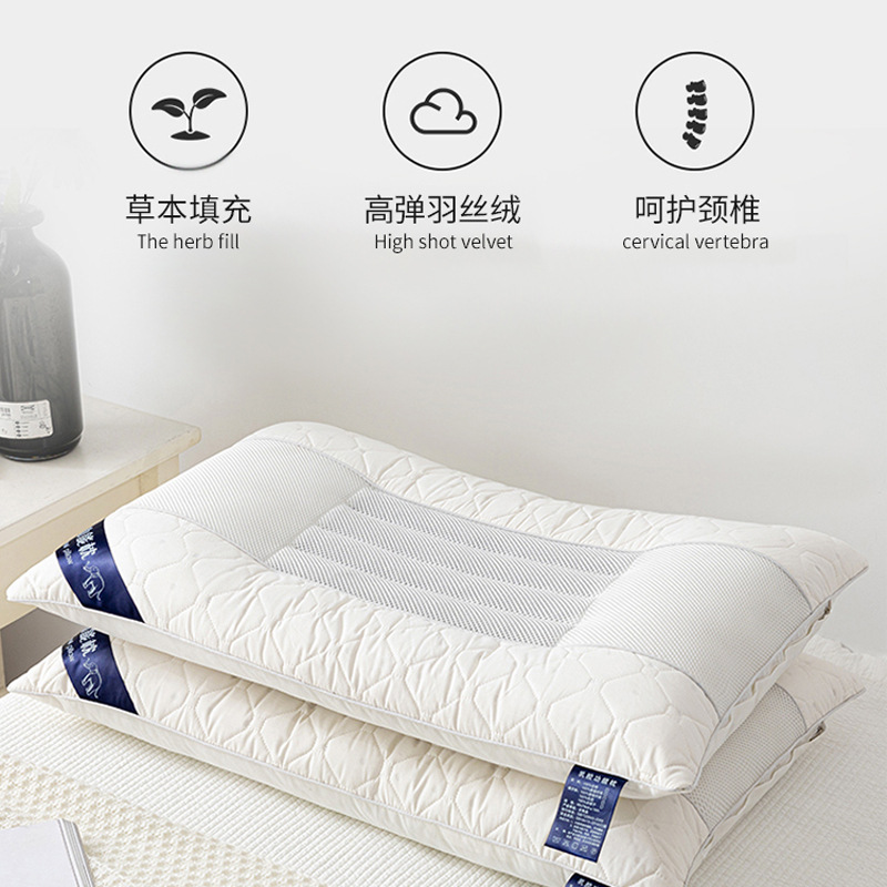 枕头决明子单人学生宿舍双人乳胶感家用枕芯YQ 白色-48*74(单只装)高清大图