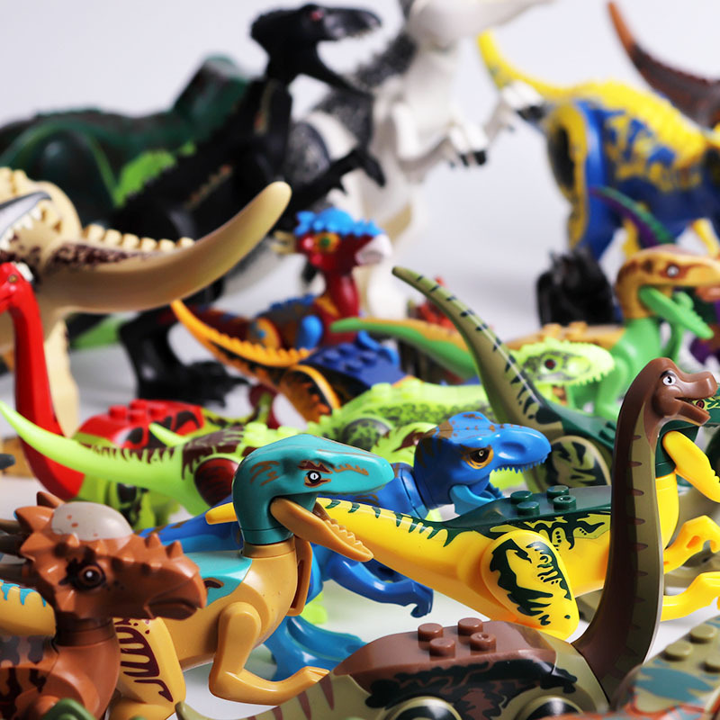 侏罗纪大号霸王龙迅猛龙牛龙兼容积木拼装恐龙玩具男孩