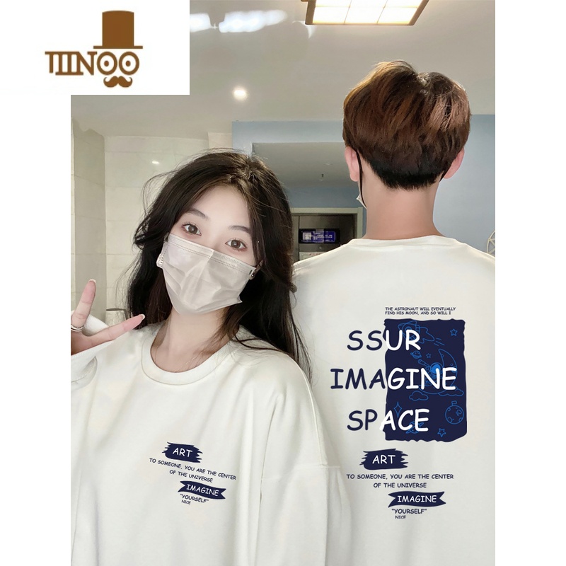 YANXU超火情侣卫衣2023新款圆领ins复古风男女宽松潮牌加绒外套高清大图