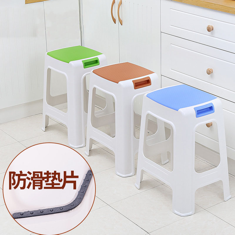 塑料方凳子 约47cm高清大图