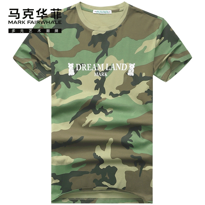 马克华菲短袖t恤男2022夏季新款潮牌迷彩特种兵潮流半袖ins潮衣服高清大图