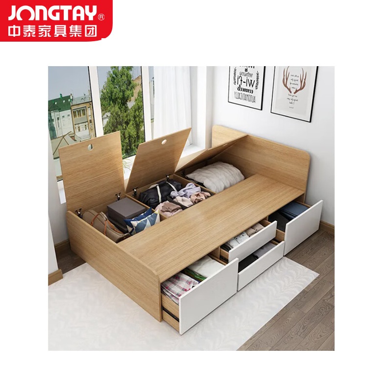 中泰(jongtay)板木床现代简约公寓宿舍1.5米双人床 J-JBDZ10高清大图