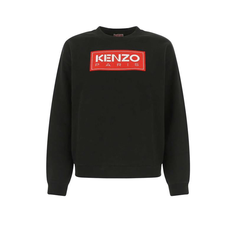 高田贤三(Kenzo)女士黑色圆领棉质卫衣Kenzo刺绣休闲百搭套头衫