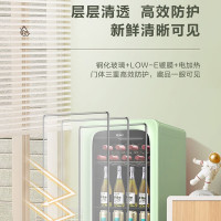 海尔(Haier)冰吧家用小冰柜客厅办公室小冰箱 水果饮料茶叶柜透明玻璃门立式冷藏柜红酒柜保鲜柜 150升/风冷无霜
