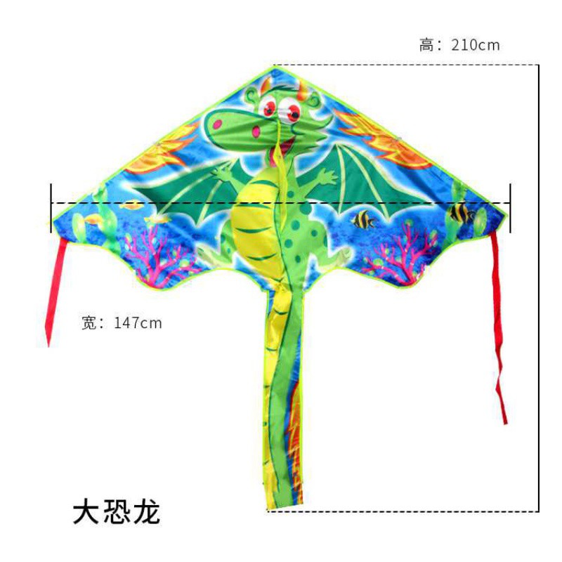 新款风筝儿童微风易飞潍坊大型卡通新手初学者风筝线盘带线轮创意 三维工匠 2米印黑鹰+16cm水晶盘+2股150米高清大图