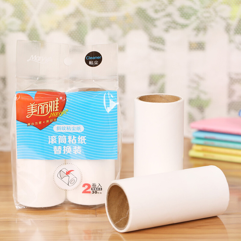 美丽雅(maryya)6033粘毛滚筒/可撕式粘纸除尘器替换 2卷装