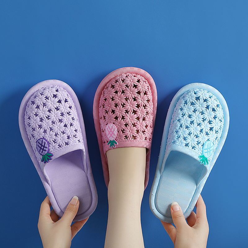 包头拖鞋女夏防滑洞洞鞋家用室内塑料软底半拖鞋透气洗澡浴室拖鞋粉色