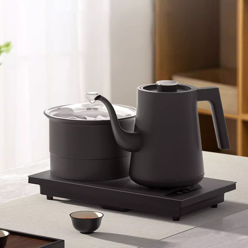 志高全自动底部上水电热烧水壶茶台嵌入式茶桌一体泡茶电磁炉专用 磨砂黑消毒款 304材质【37X20】