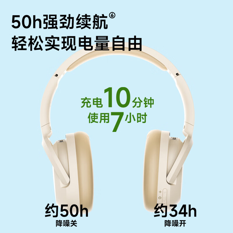 漫步者(EDIFIER)W820NB双金标版 头戴式主动降噪蓝牙耳机 手机电脑笔记本耳机高清大图