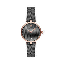 阿玛尼(EMPORIO.ARMANI)手表 满天星镶钻石英表女士手表 时尚条纹 圆盘 AR11237