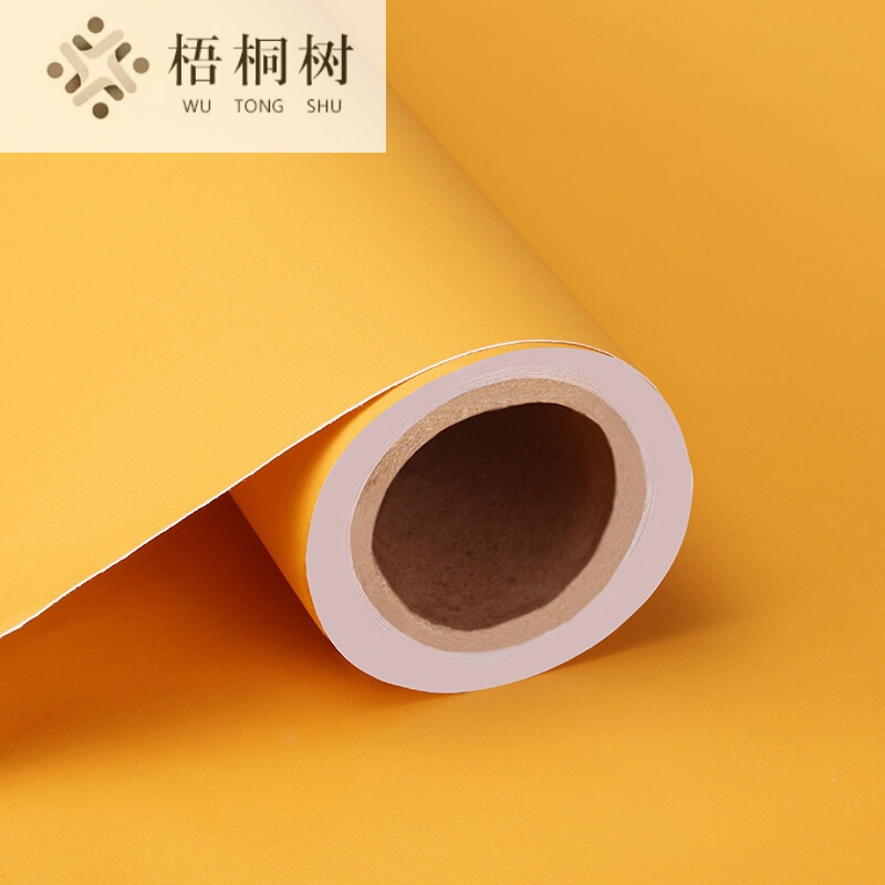加厚pvc自粘墙纸卧室墙贴家具翻新宿舍墙纸卧室防水纯色壁纸墙纸亚光蓝色61厘米*3米