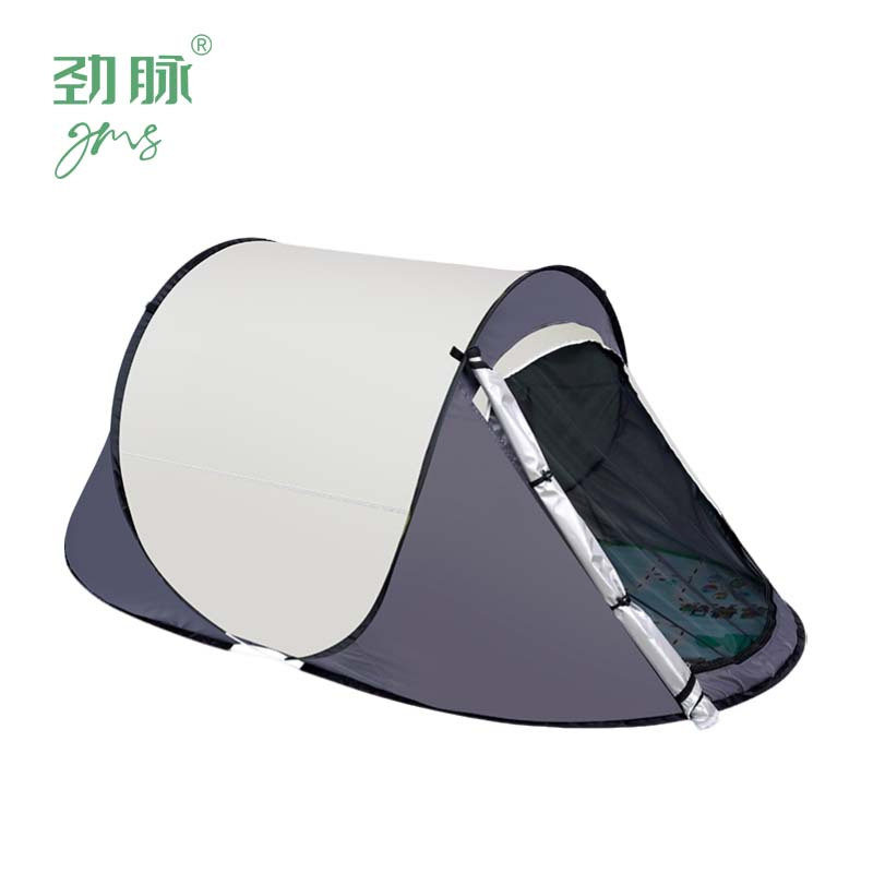 劲脉 户外便携式帐篷 蓝色+垫子(两门款) 顶高清大图