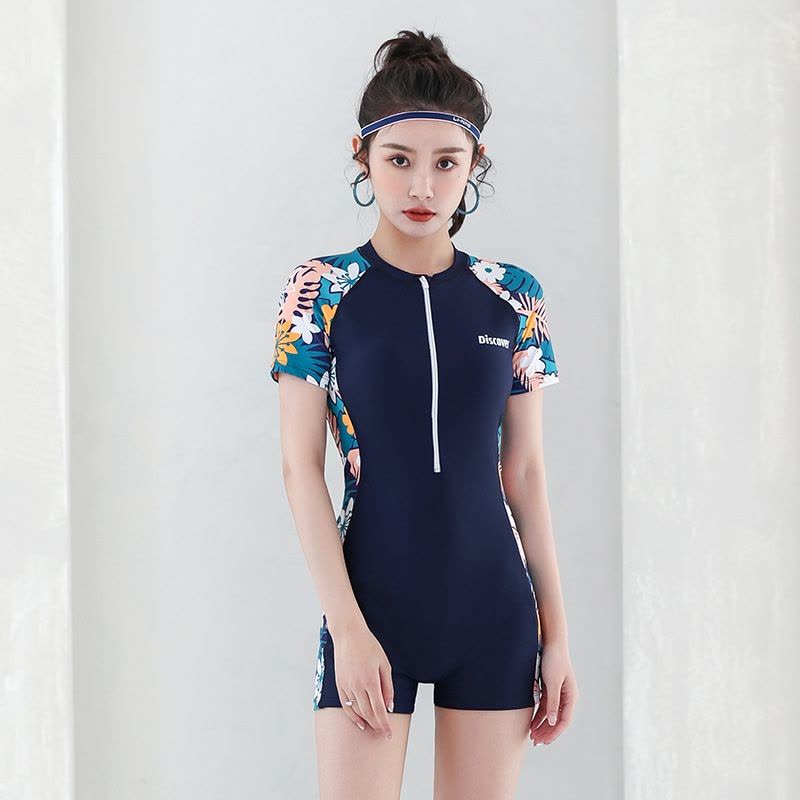 佑游泳衣女夏保守遮肚连体游泳衣海边大码显 性感泳装图片