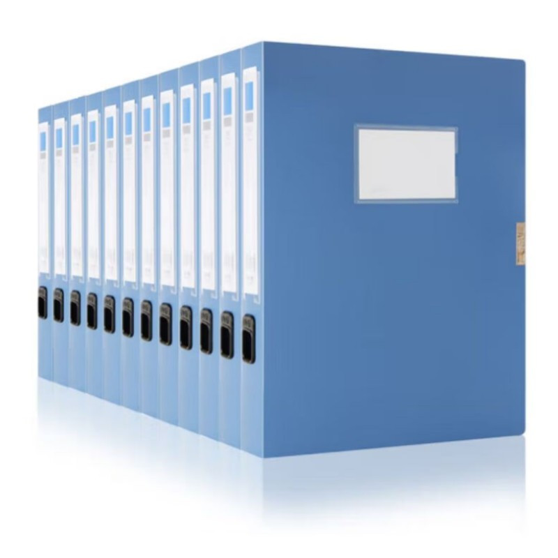 得力(deli)塑料档案框 财务凭证文件框 12只55mmA4加厚文件框P05603