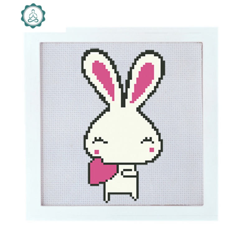 简单十字绣小幅新手绣植物花卉可爱情侣学生初学者儿童卧室印花 封后