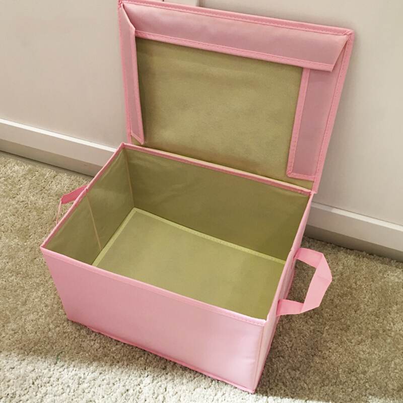 收纳盒卡通图案无纺布面料带盖方形大号居家衣橱内裤文胸整理盒